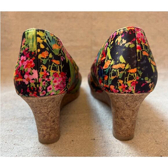 Dexflex Comfort Wedges Heels Sandals Women's 7 Tropical Colorful Beach Island - Picture 7 of 7